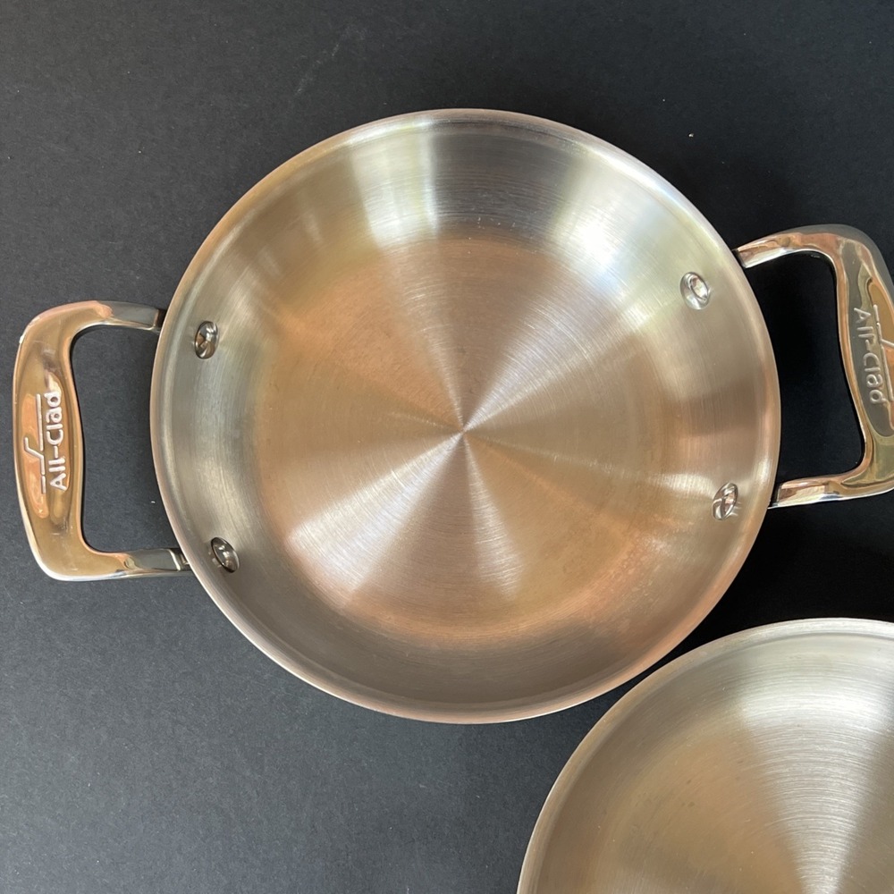 All-Clad 6"  Mini Gratin Pan x2 Double Handle Stainless Steel Oven Broiler Safe - Picture 2 of 13